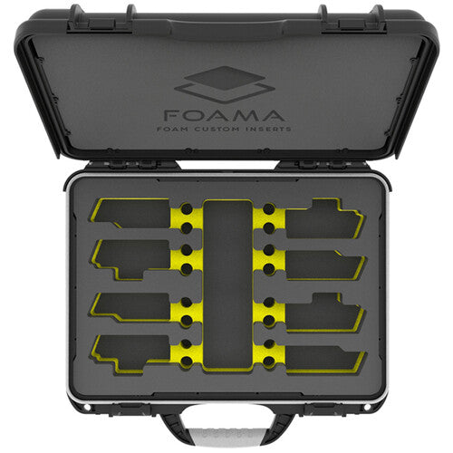 Foama N910 Case for 4 Sennheiser G4 Lav Lenses (Black with Yellow Insert)