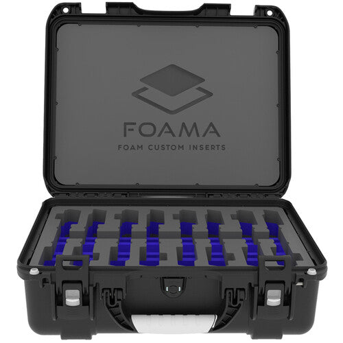 Foama N925 Case for 8 Sennheiser G4 Lav Lenses (Black with Blue Insert)