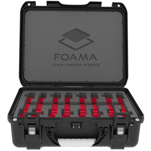 Foama N925 Case for 8 Sennheiser G4 Lav Lenses (Black with Red Insert)