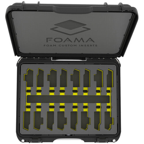 Foama N925 Case for 8 Sennheiser G4 Lav Lenses (Black with Yellow Insert)