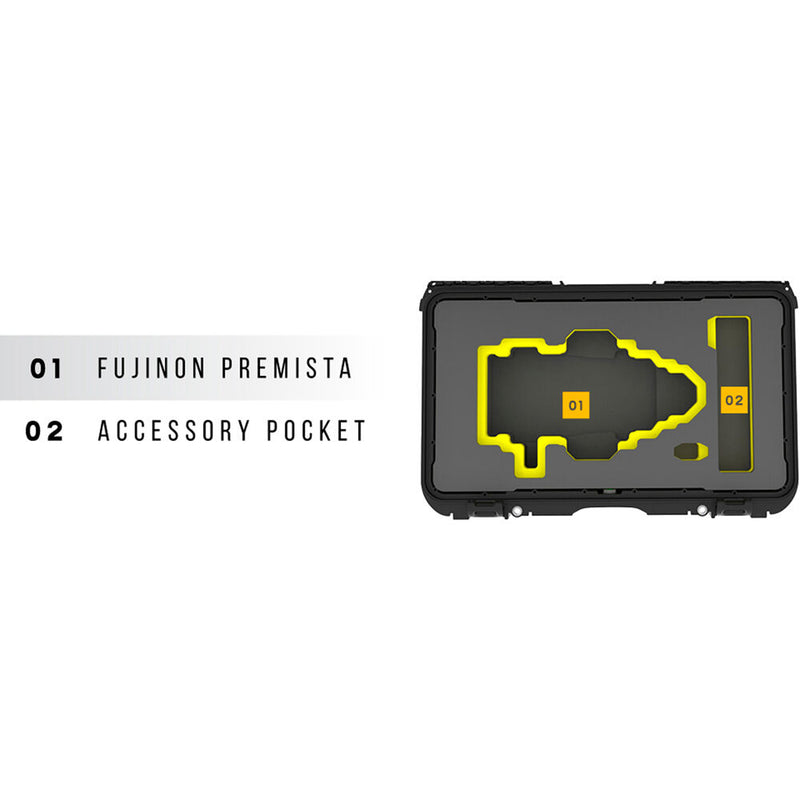 Foama Wheeled Carry-On Hard Case for Fujinon Premista 28-100mm T2.9 (Yellow Foam Insert)