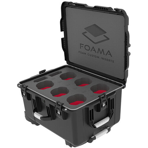 Foama Wheeled Hard Case for Set of Six ARRI Signature Prime Lenses (Red Foam Insert)