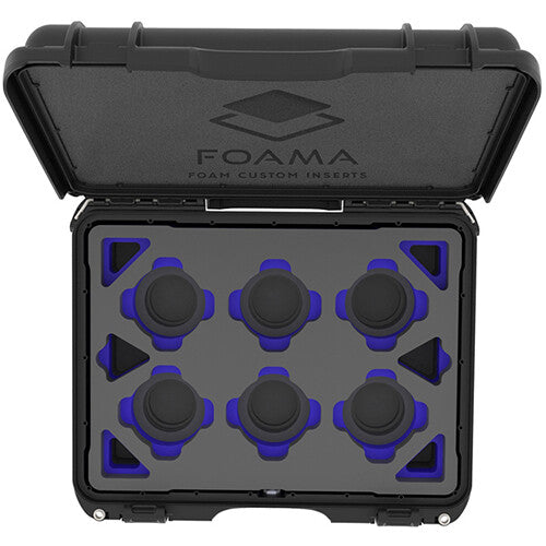 Foama N930 Hard Case with Foam Insert for Set of 6 Canon FD Lenses (Blue Insert)