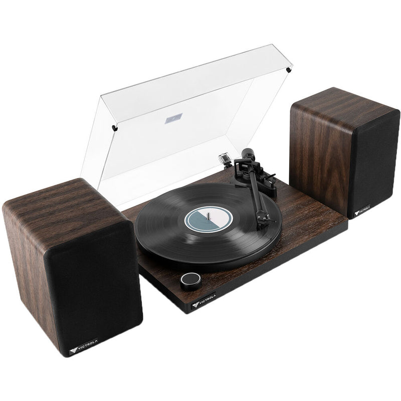 Victrola T1 Manual Two-Speed Turntable with Bluetooth & M1 Bookshelf Speakers