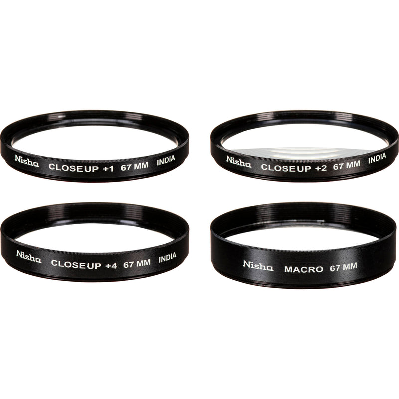 Nisha 67mm Close-Up Lens Set (+1, +2, +4, Macro)