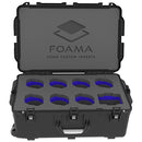 Foama Wheeled Hard Case with Foam Insert for Set of 7 Canon Sumire Prime Lenses (Blue Insert)