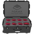 Foama Wheeled Hard Case with Foam Insert for Set of 7 Canon Sumire Prime Lenses (Red Insert)