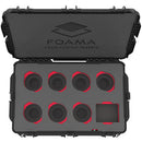 Foama Wheeled Hard Case with Foam Insert for Set of 7 Canon Sumire Prime Lenses (Red Insert)