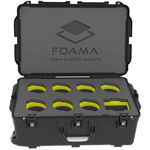 Foama Wheeled Hard Case with Foam Insert for Set of 7 Canon Sumire Prime Lenses (Yellow Insert)