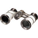 LaScala Optics 3x25 Aida Opera Glasses (White & Silver)