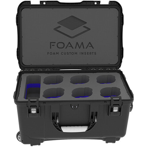 Foama Wheeled Hard Case for Set of Six Sigma Cine Lenses (Blue Foam Insert)