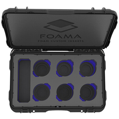 Foama Wheeled Hard Case for Set of Six Sigma Cine Lenses (Blue Foam Insert)
