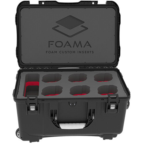 Foama Wheeled Hard Case for Set of Six Sigma Cine Lenses (Red Foam Insert)