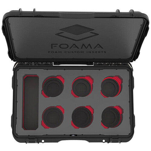 Foama Wheeled Hard Case for Set of Six Sigma Cine Lenses (Red Foam Insert)