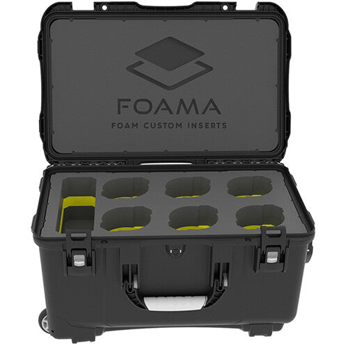 Foama Wheeled Hard Case for Set of Six Sigma Cine Lenses (Yellow Foam Insert)