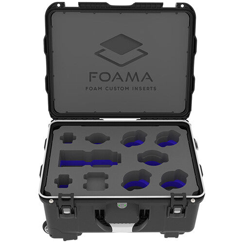 Foama Wheeled Hard Case for Set of 8 Zeiss Contax Lenses (Blue Foam Insert)