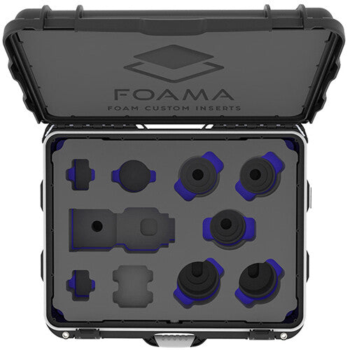Foama Wheeled Hard Case for Set of 8 Zeiss Contax Lenses (Blue Foam Insert)