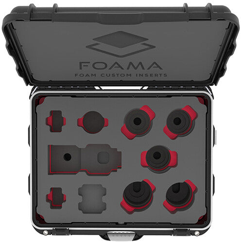 Foama Wheeled Hard Case for Set of 8 Zeiss Contax Lenses (Red Foam Insert)