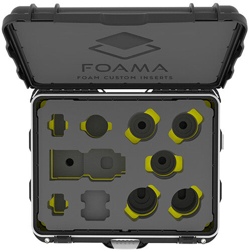 Foama Wheeled Hard Case for Set of 8 Zeiss Contax Lenses (Yellow Foam Insert)