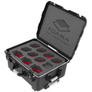 Foama Wheeled Hard Case for Set of Eight 15-55mm Zeiss Contax Lenses (Red Foam Insert)