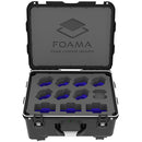Foama Wheeled Hard Case for Set of Eight 15-55mm Zeiss Contax Lenses (Blue Foam Insert)