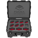 Foama Wheeled Hard Case for Set of Eight 15-55mm Zeiss Contax Lenses (Red Foam Insert)