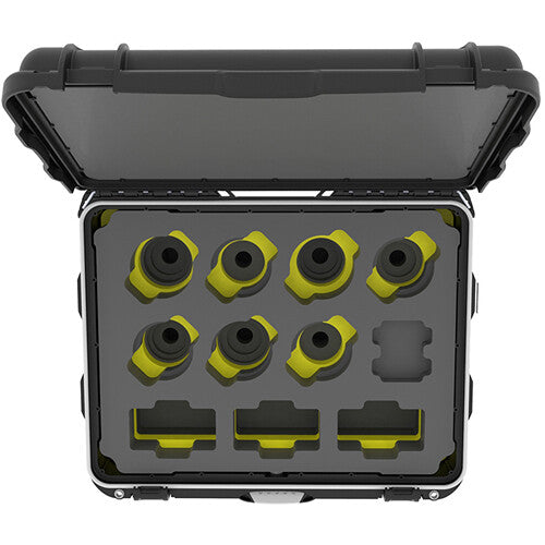 Foama Wheeled Hard Case for Set of Eight 15-55mm Zeiss Contax Lenses (Yellow Foam Insert)