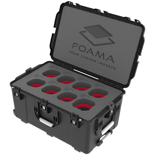 Foama Wheeled Hard Case for Set of Eight ARRI Signature Primes (Red Foam Insert)