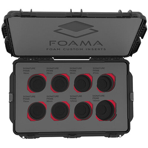 Foama Wheeled Hard Case for Set of Eight ARRI Signature Primes (Red Foam Insert)