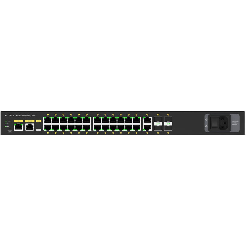 BZBGEAR Netgear AV Line 24x1G PoE+ 300W 2x1G and 4x SFP Managed Switch (Preconfigured)