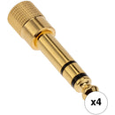 Pearstone AMP-4 Gold-Plated Stereo 3.5mm to 1/4" Headphone Adapter (4-Pack)
