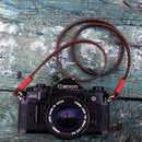 Bronkey Tokyo 102 Leather Camera Neck Strap (Brown and Red, 37.4")