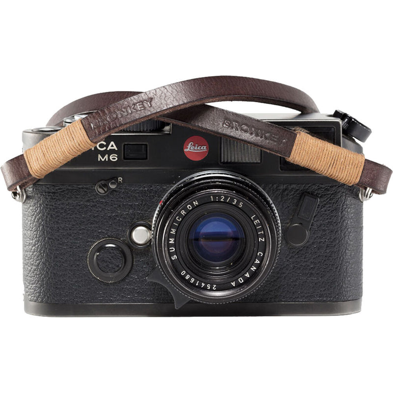 Bronkey Tokyo 105 Leather Camera Neck Strap (Brown and Tan, 37.4")