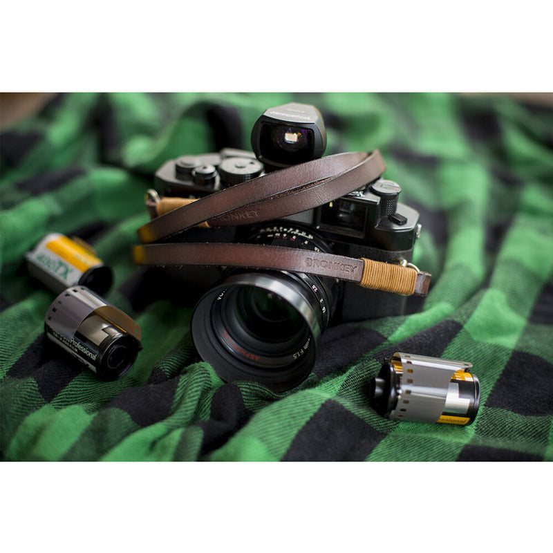 Bronkey Tokyo 105 Leather Camera Neck Strap (Brown and Tan, 37.4")