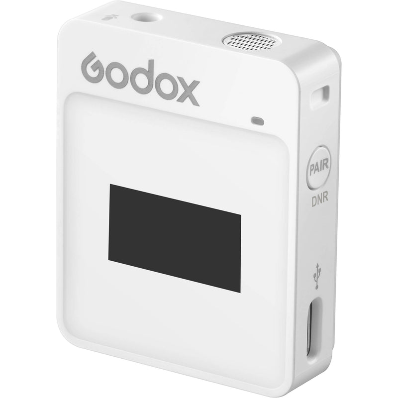Godox MoveLink II M2 Compact 2-Person Wireless Microphone System for Cameras & Smartphones with 3.5mm (2.4 GHz, White)
