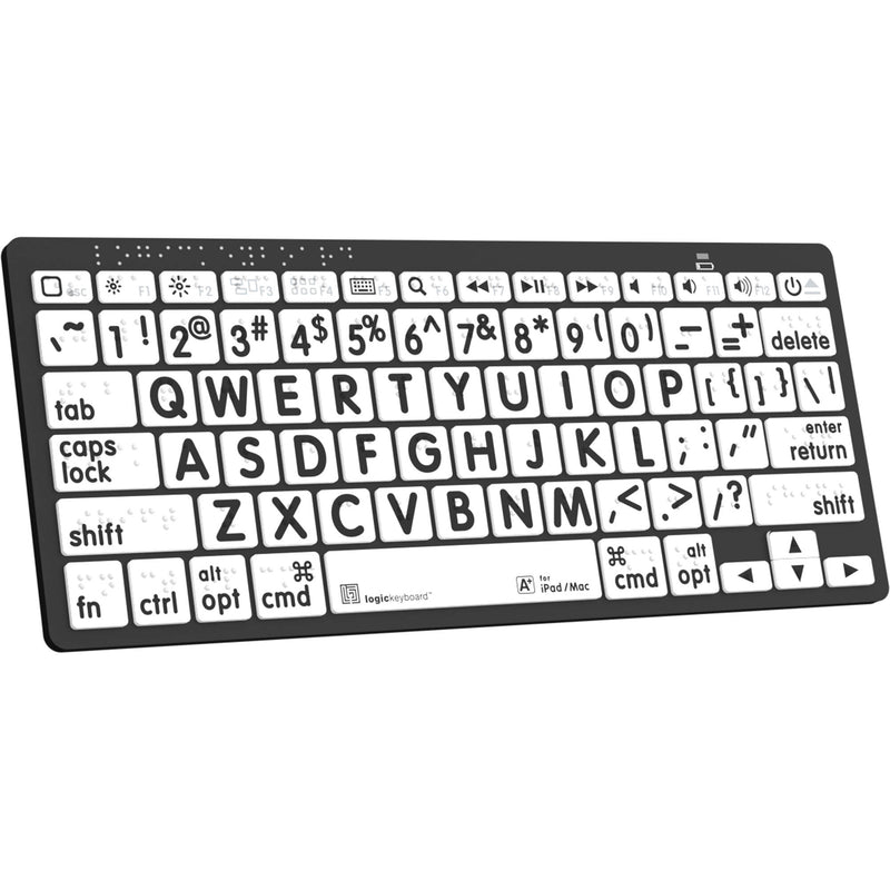 Logickeyboard Braille/LargePrint Black-on-White Wireless Keyboard (Mac and iOS, US English)