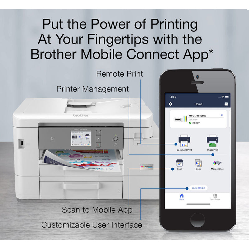Brother MFC-J4535DW INKvestment Tank All-in-One Color Inkjet Printer