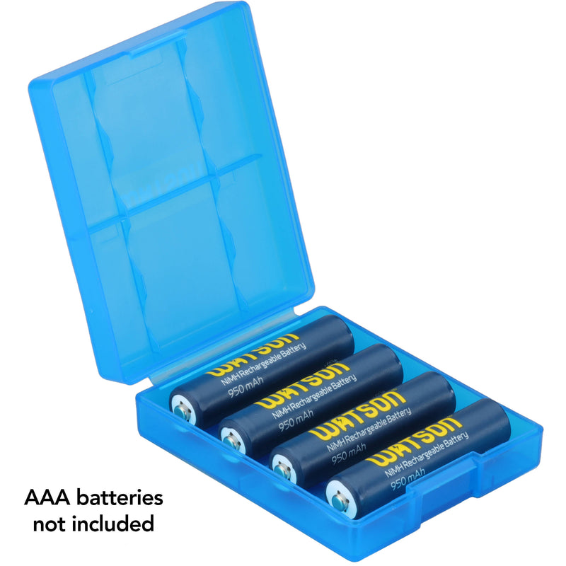 Watson Battery Case for Four AA or AAA Batteries (Blue)