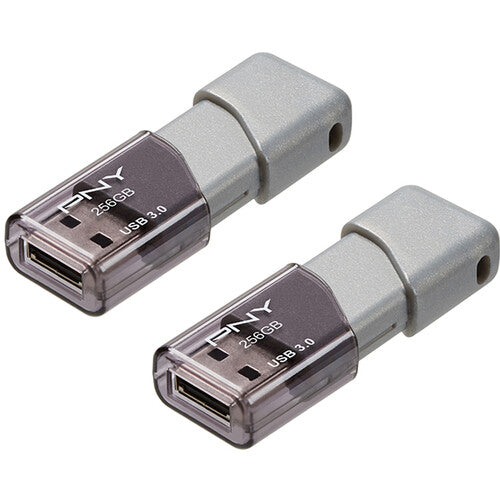 PNY 256GB Turbo Attach&eacute; 3 USB 3.0 Flash Drive (2-Pack,&nbsp;Gray)