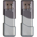 PNY 256GB Turbo Attach&eacute; 3 USB 3.0 Flash Drive (2-Pack,&nbsp;Gray)