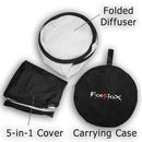 FotodioX 5-in-1 Reflector Pro, Premium Grade Collapsible Disc (48 x 72")