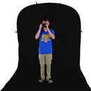 FotodioX Collapsible Portable Backdrop (8 x 14', Black with 7' Stand)
