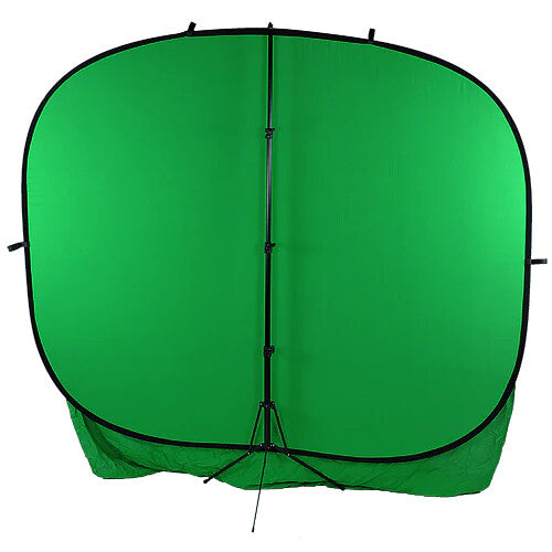 FotodioX Collapsible Portable Backdrop (8 x 14', Chromakey Green with 7' Stand)