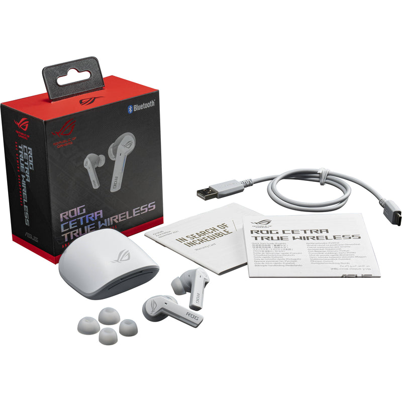 ASUS Republic of Gamers Cetra True Wireless Gaming In-Ear Headphones (Moonlight White)