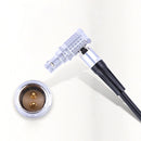 DigitalFoto Solution Limited Coiled D-Tap to Right-Angle LEMO 0B-Type Male 2-Pin Power Cable for Vaxis Wireless Transmitter and Tilta Power Base (1.6 to 4.9')