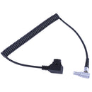 DigitalFoto Solution Limited Coiled D-Tap to Right-Angle LEMO 0B-Type Male 2-Pin Power Cable for Vaxis Wireless Transmitter and Tilta Power Base (1.6 to 4.9')