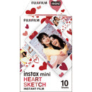 FUJIFILM INSTAX MINI Heart Sketch Instant Film (10 Exposures)