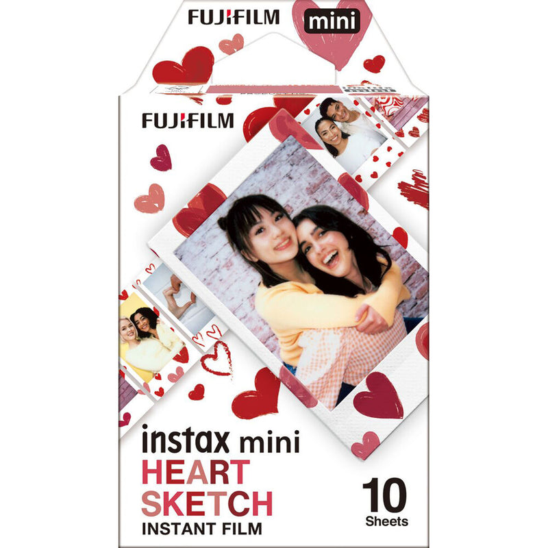 FUJIFILM INSTAX MINI Heart Sketch Instant Film (10 Exposures)