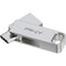 PNY 64GB DUO LINK USB-A and C 3.2 Gen 1 Flash Drive (Silver)