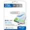 PNY 256GB DUO LINK USB-A and C 3.2 Gen 1 Flash Drive (Silver)